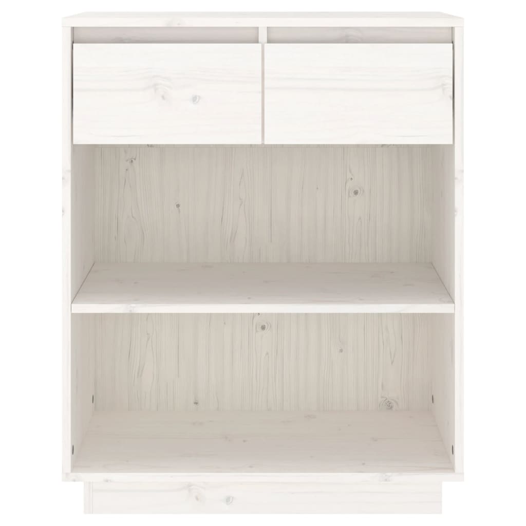 Console Cabinet White 60x34x75 cm Solid Wood Pine