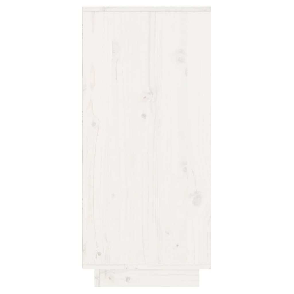 Console Cabinet White 60x34x75 cm Solid Wood Pine