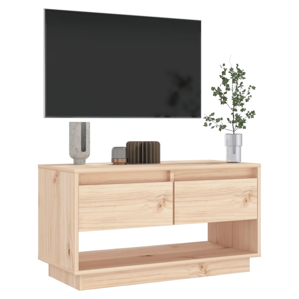 TV Cabinet 74x34x40 cm Solid Wood Pine