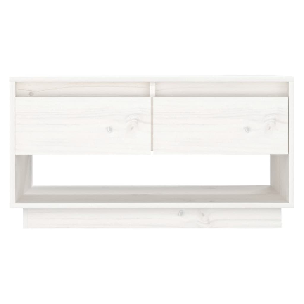 TV Cabinet White 74x34x40 cm Solid Wood Pine