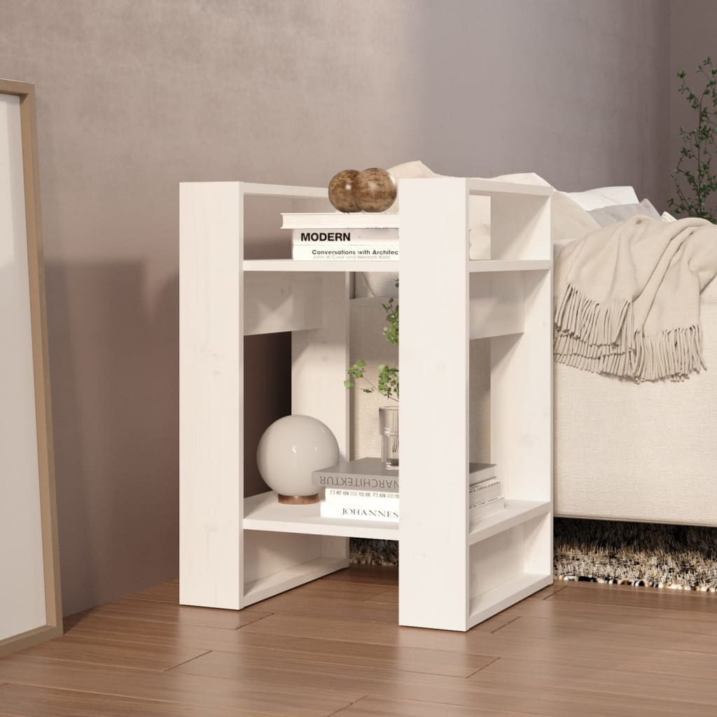 Book Cabinet/Room Divider White 41x35x57 cm Solid Wood Pine