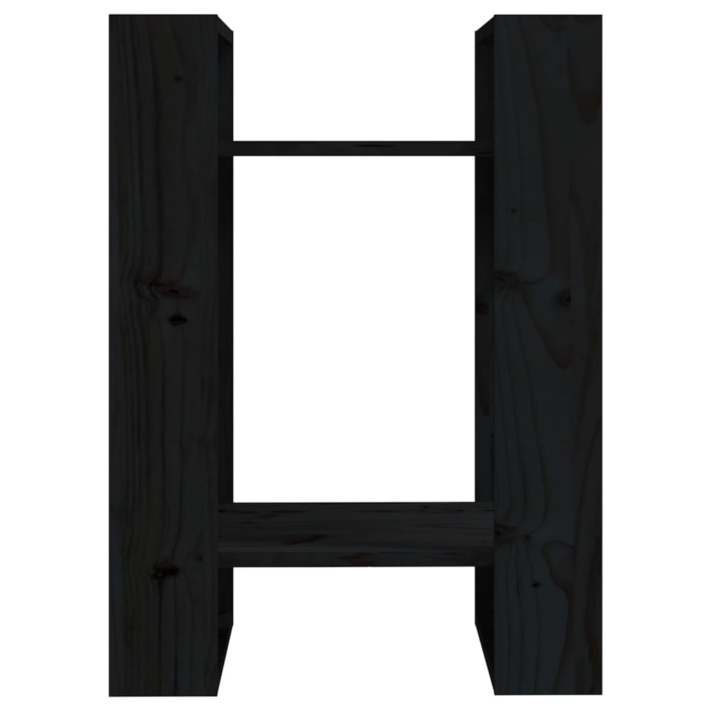 Book Cabinet/Room Divider Black 41x35x57 cm Solid Wood Pine