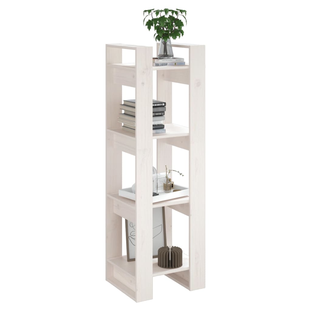 Book Cabinet/Room Divider White 41x35x125 cm Solid Wood Pine