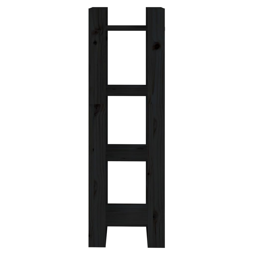 Book Cabinet/Room Divider Black 41x35x125 cm Solid Wood Pine