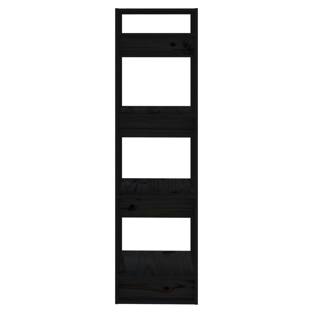 Book Cabinet/Room Divider Black 41x35x125 cm Solid Wood Pine