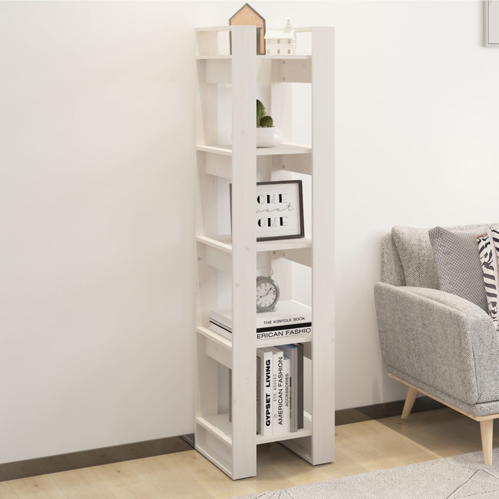 Book Cabinet/Room Divider White 41x35x160 cm Solid Wood Pine