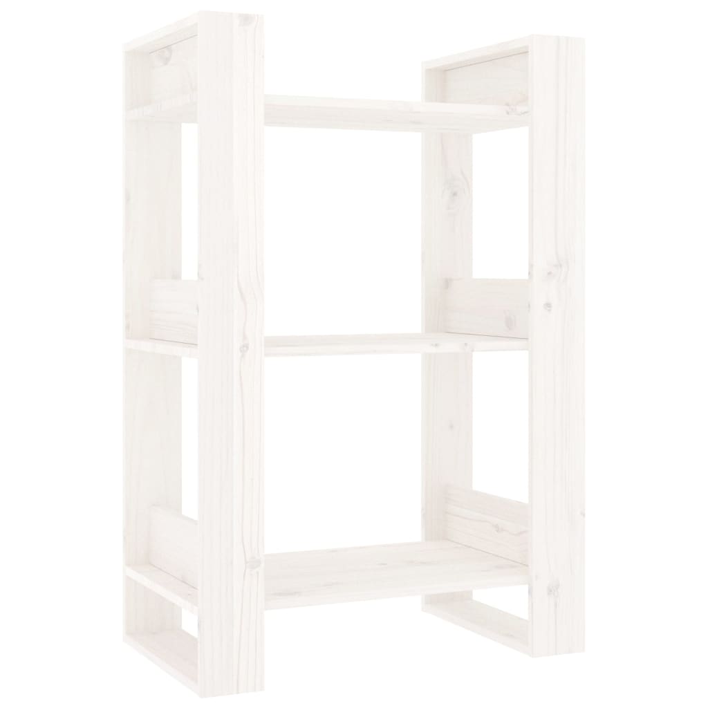 Book Cabinet/Room Divider White 60x35x91 cm Solid Wood Pine