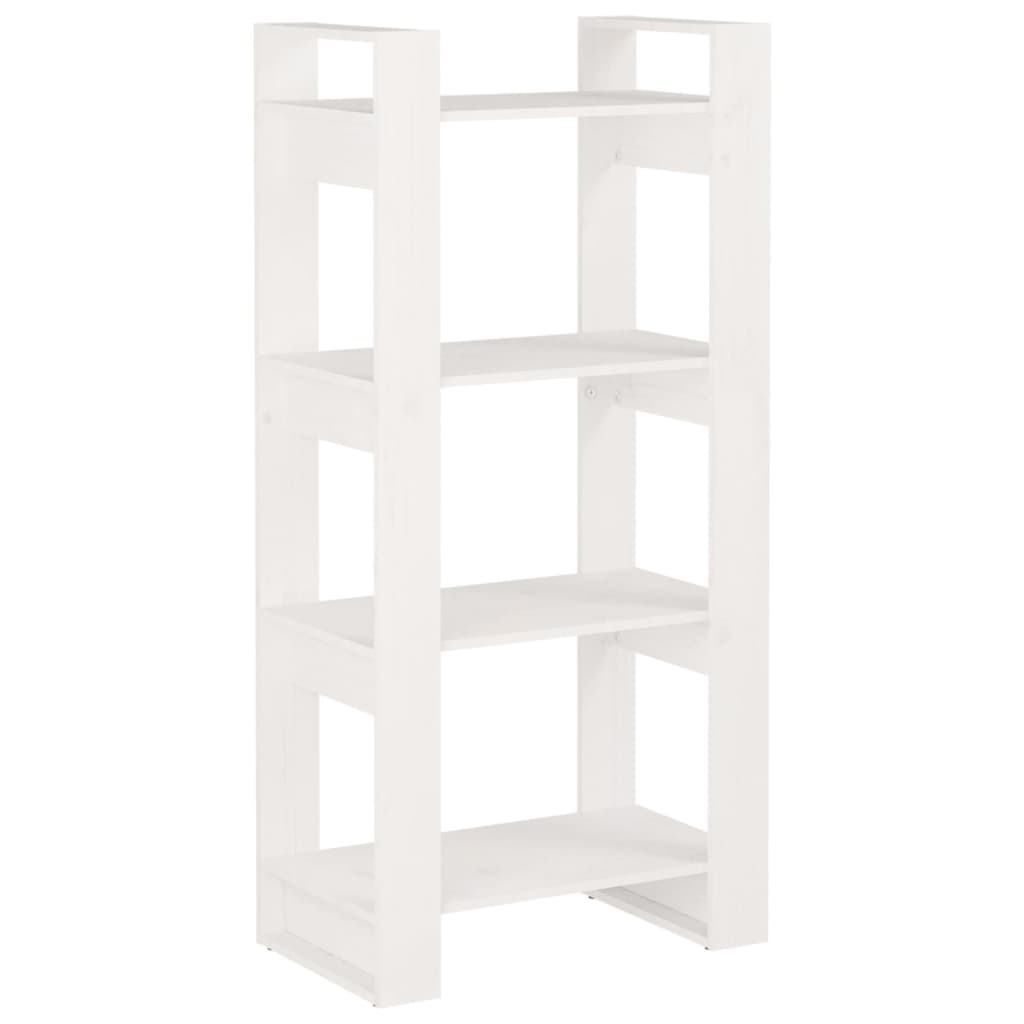 Book Cabinet/Room Divider White 60x35x125 cm Solid Wood