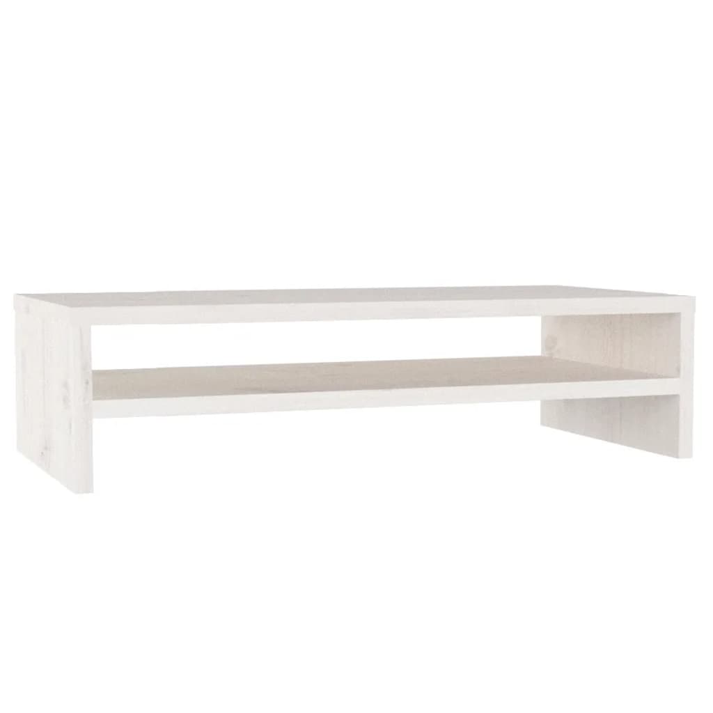 Monitor Stand White 50x24x13 cm Solid Wood Pine