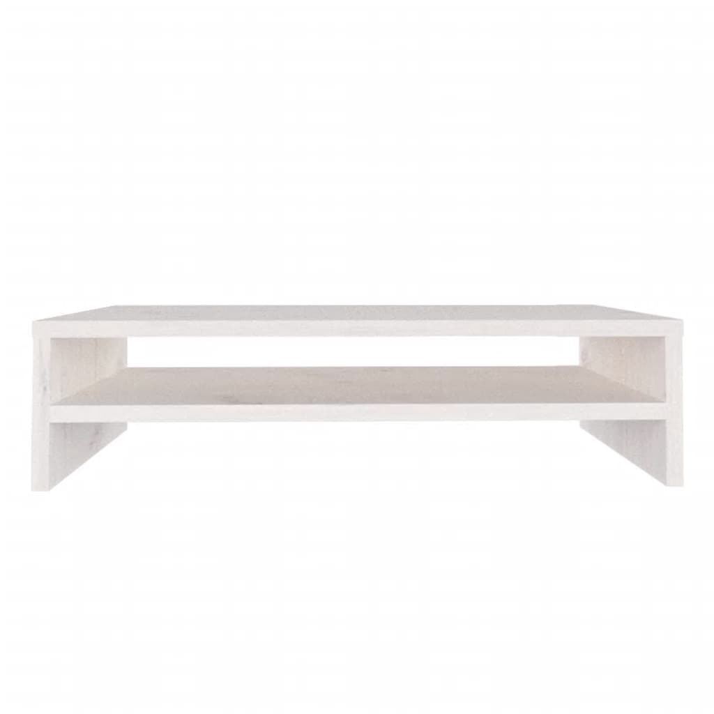 Monitor Stand White 50x24x13 cm Solid Wood Pine