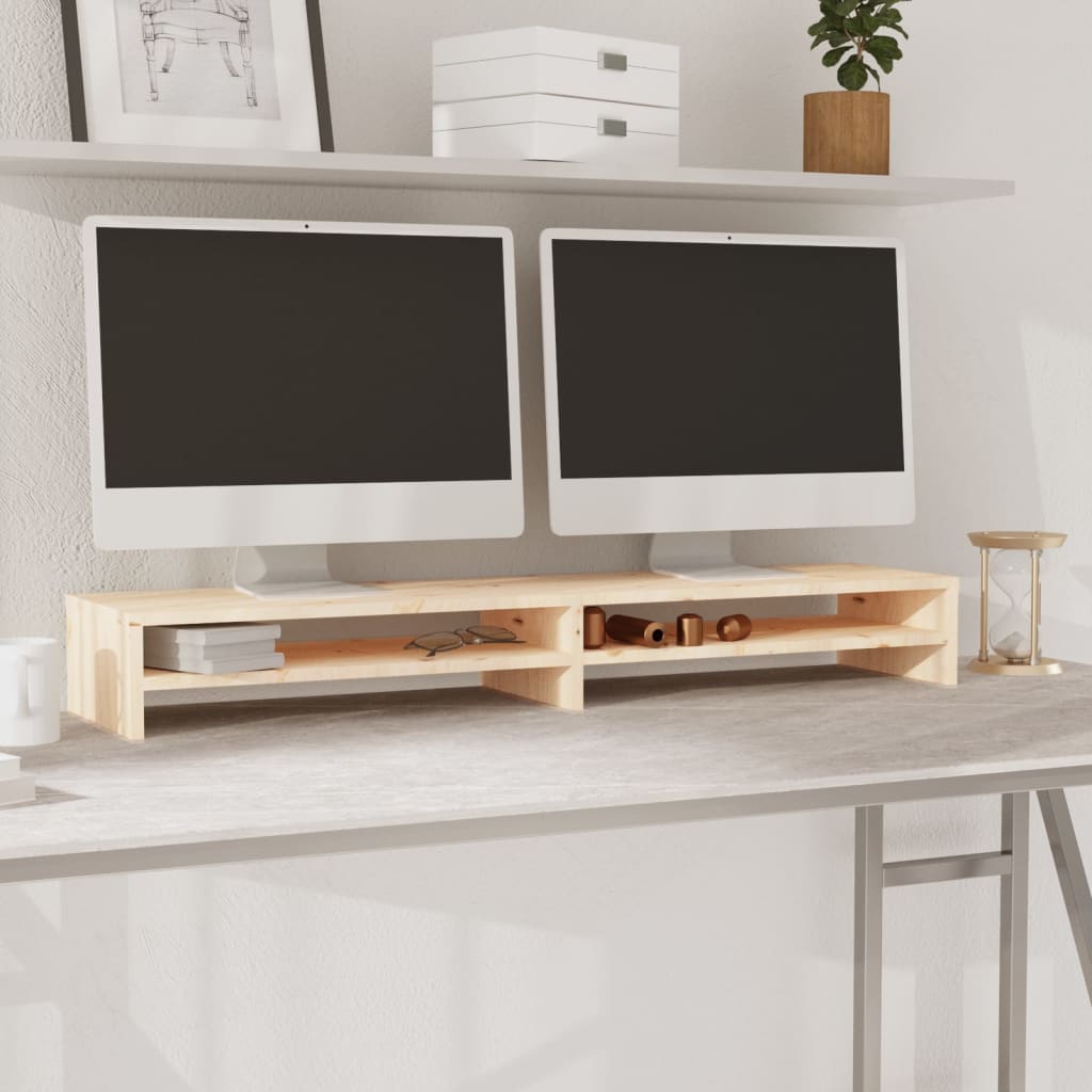 Monitor Stand 100x24x13 cm Solid Wood Pine