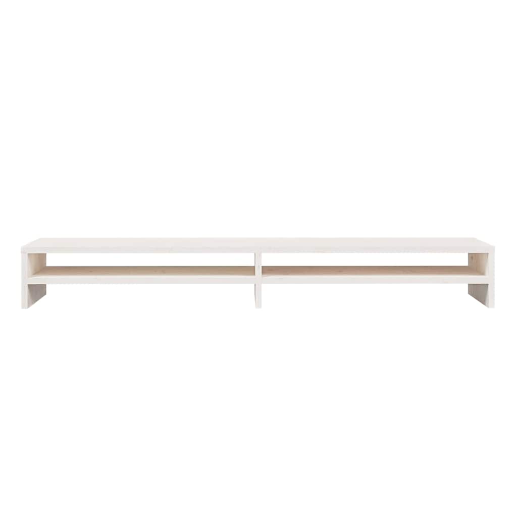 Monitor Stand White 100x24x13 cm Solid Wood Pine