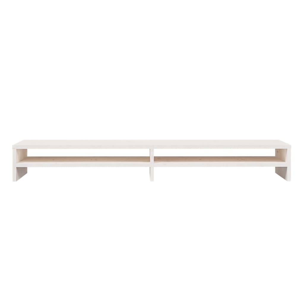 Monitor Stand White 100x24x13 cm Solid Wood Pine