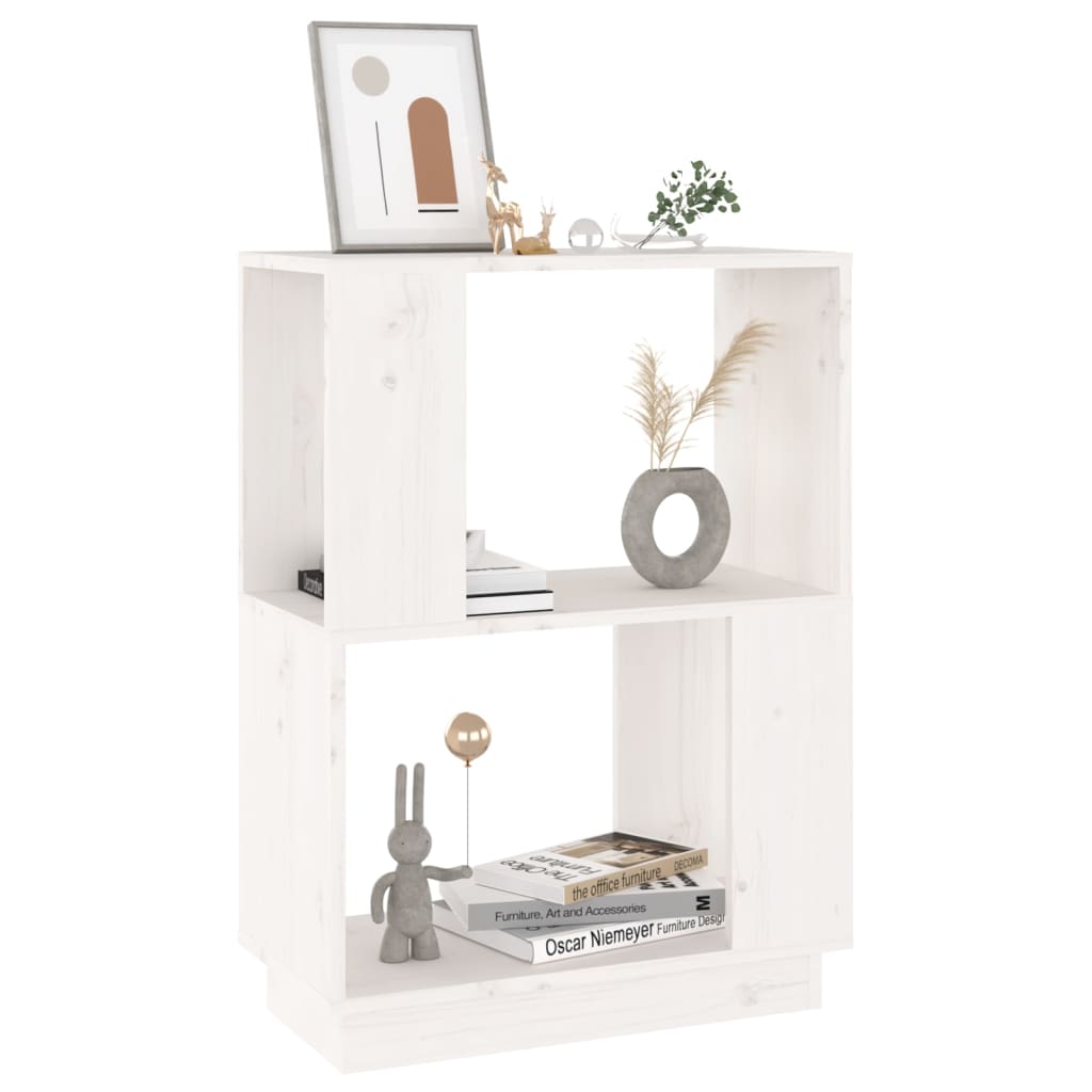 Book Cabinet/Room Divider White 51x25x70 cm Solid Wood Pine