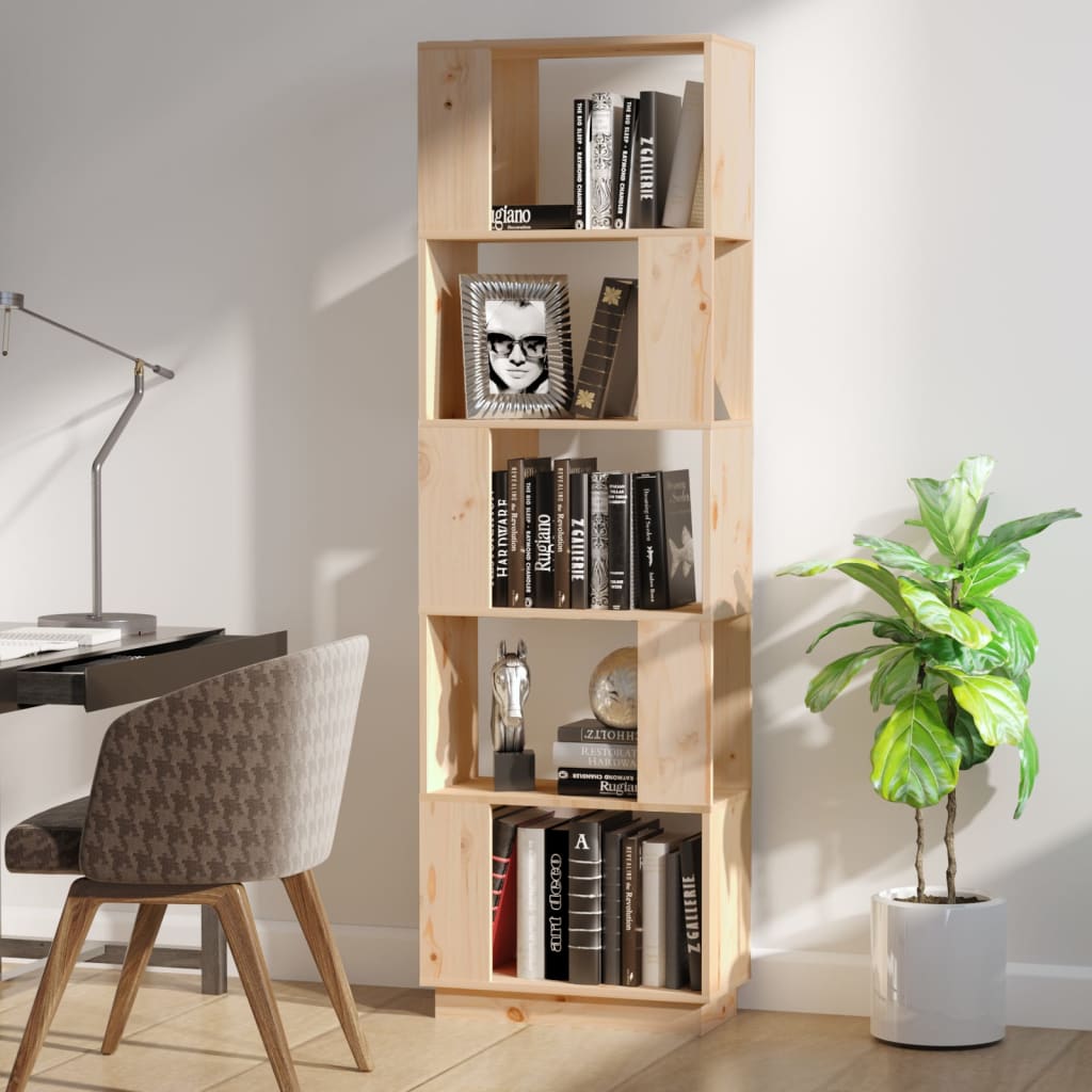 Book Cabinet/Room Divider 51x25x163.5 cm Solid Wood Pine