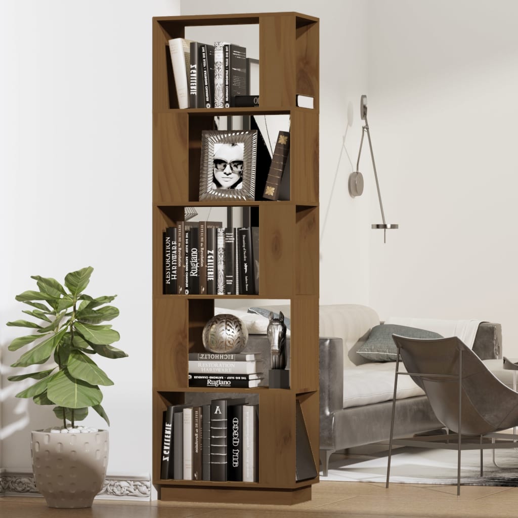 Book Cabinet/Room Divider Honey Brown 51x25x163.5 cm Solid Wood