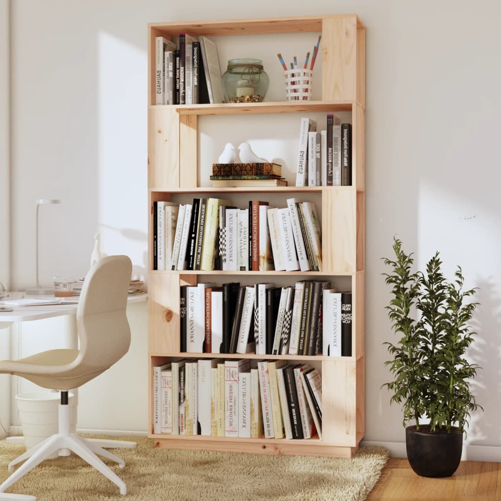 Book Cabinet/Room Divider 80x25x163.5 cm Solid Wood Pine