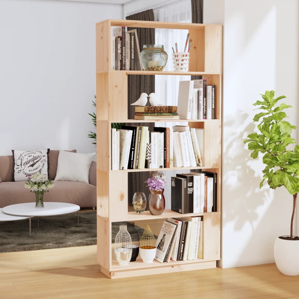 Book Cabinet/Room Divider 80x25x163.5 cm Solid Wood Pine