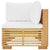 Garden Corner Sofa with Cream Cushions Solid Wood Teak