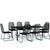 9 Piece Garden Dining Set Black