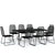 9 Piece Garden Dining Set Black