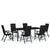 7 Piece Garden Dining Set Black