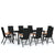 9 Piece Garden Dining Set Black