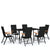 7 Piece Garden Dining Set Black