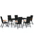 7 Piece Garden Dining Set Black