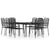 9 Piece Garden Dining Set Black