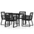 5 Piece Garden Dining Set Black