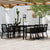 7 Piece Garden Dining Set Black