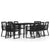 9 Piece Garden Dining Set Black