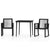 3 Piece Garden Dining Set Black