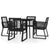 5 Piece Garden Dining Set Black