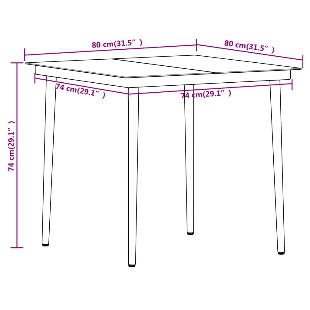 5 Piece Garden Dining Set Black