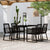 5 Piece Garden Dining Set Black