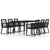 7 Piece Garden Dining Set Black