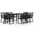 9 Piece Garden Dining Set Black