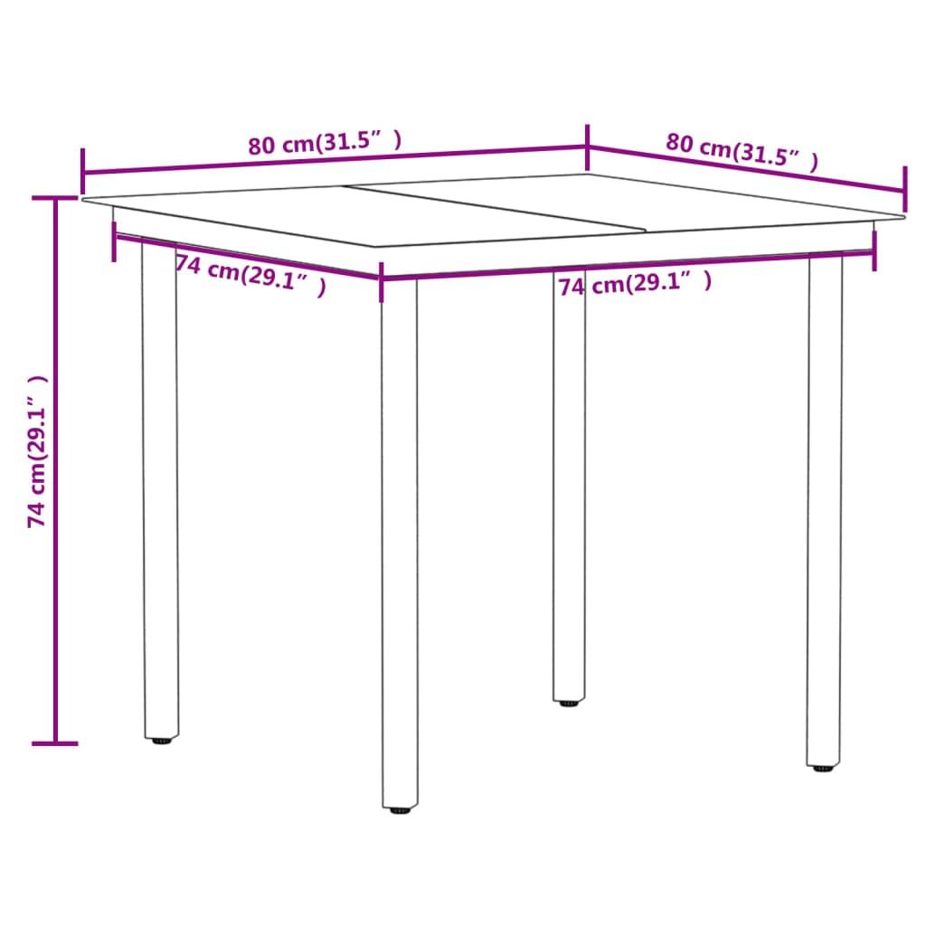 5 Piece Garden Dining Set Black