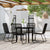 5 Piece Garden Dining Set Black