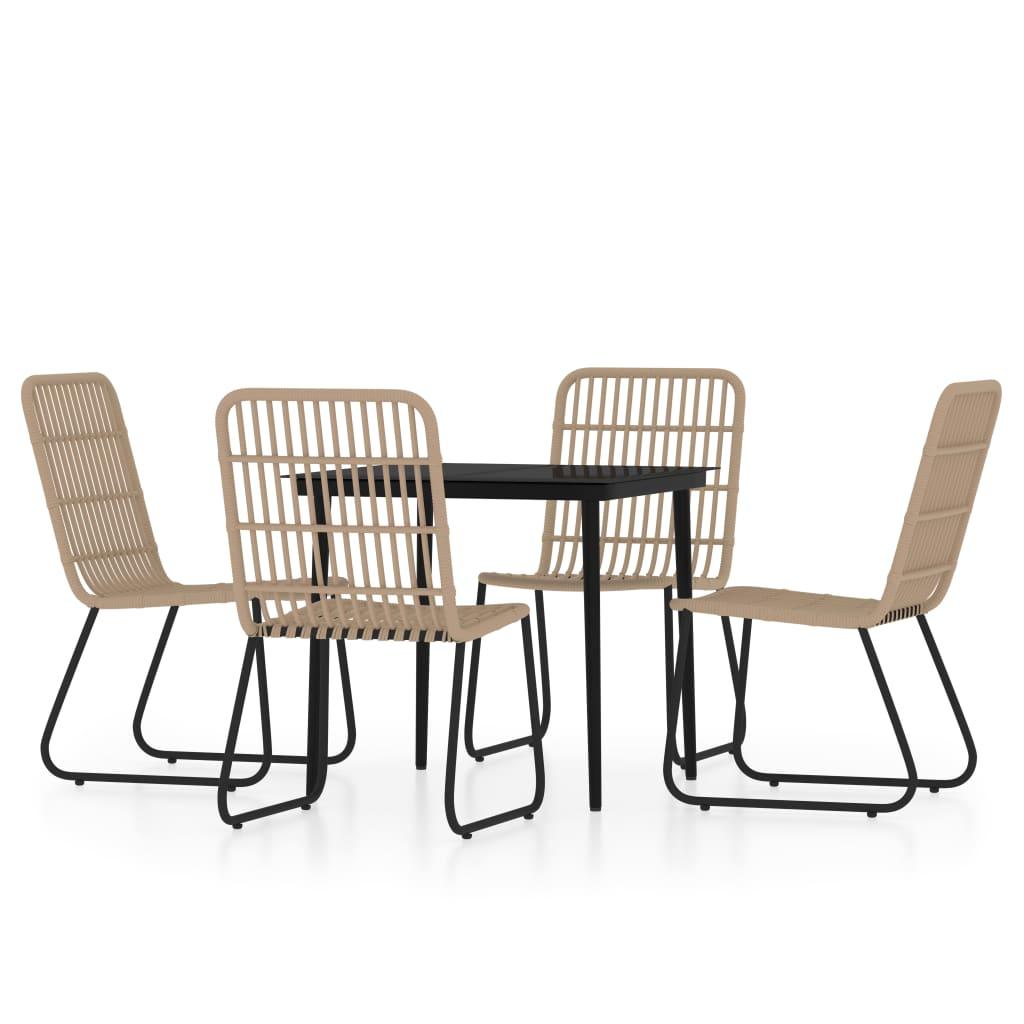 5 Piece Garden Dining Set Oak