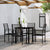 5 Piece Garden Dining Set Black