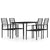 5 Piece Garden Dining Set Black