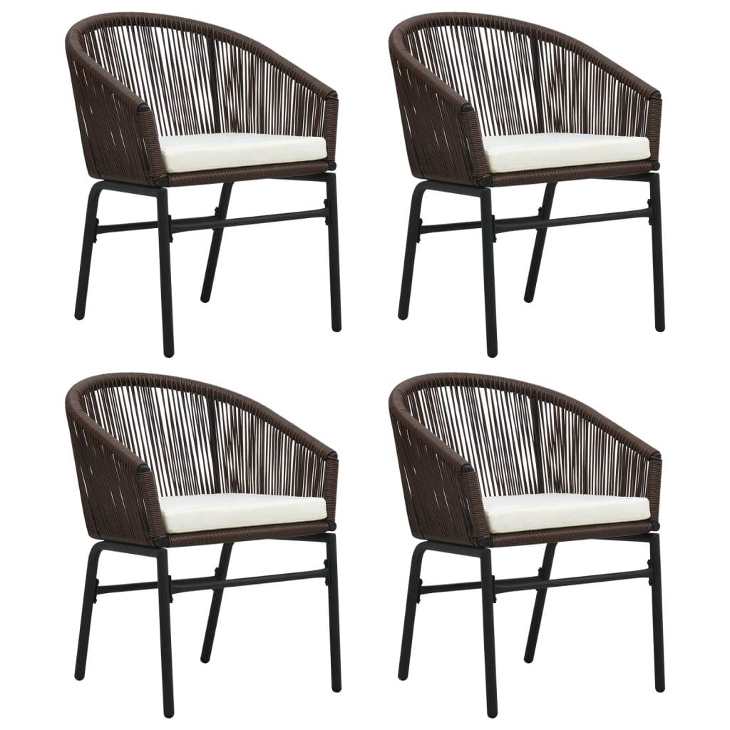5 Piece Garden Dining Set Brown