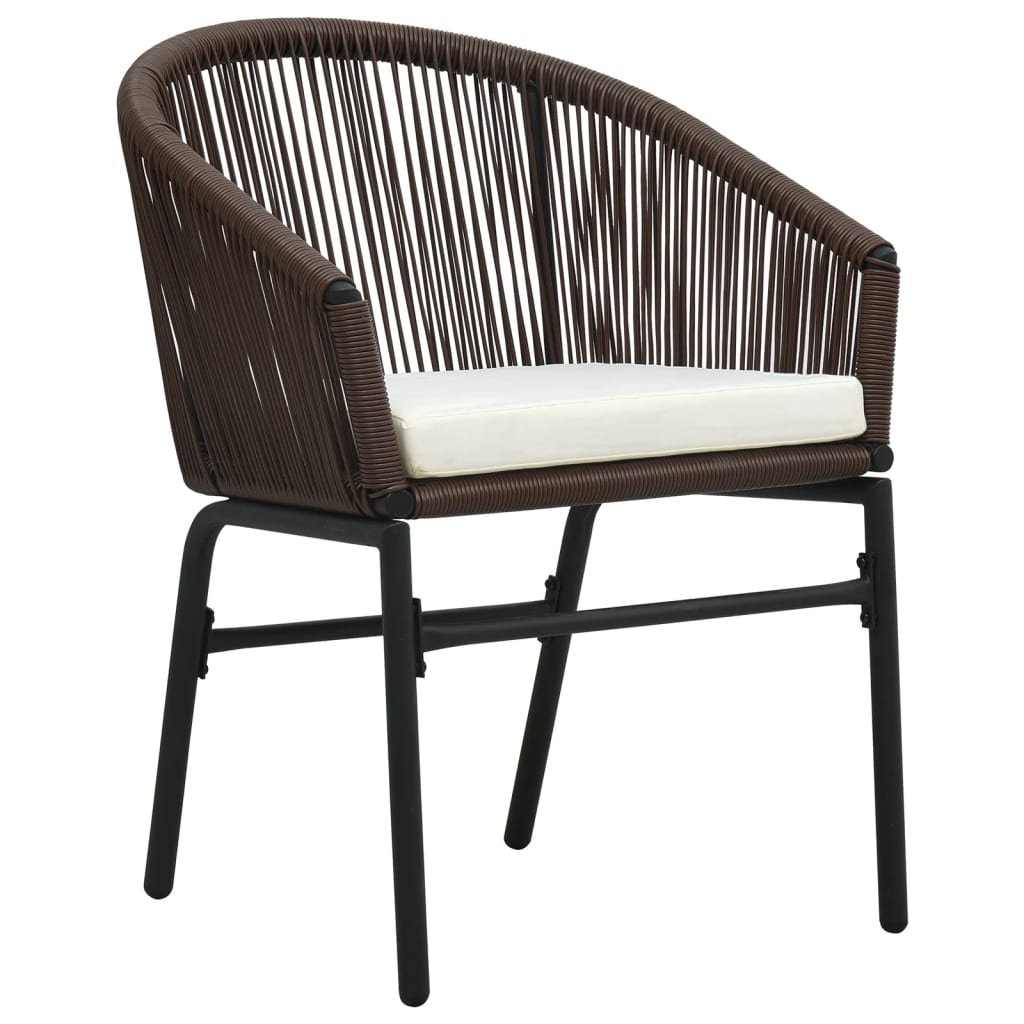 7 Piece Garden Dining Set Brown