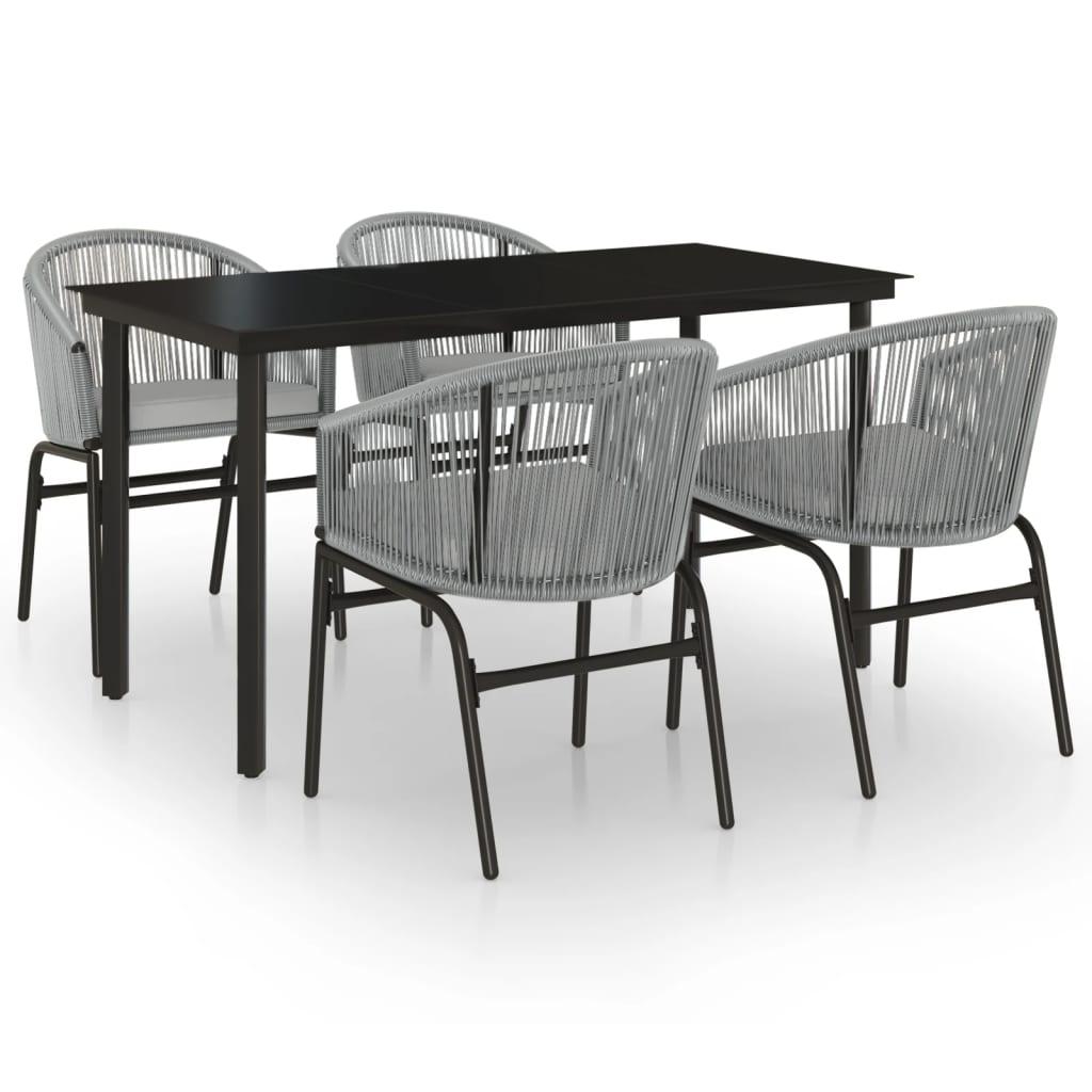 5 Piece Garden Dining Set Grey