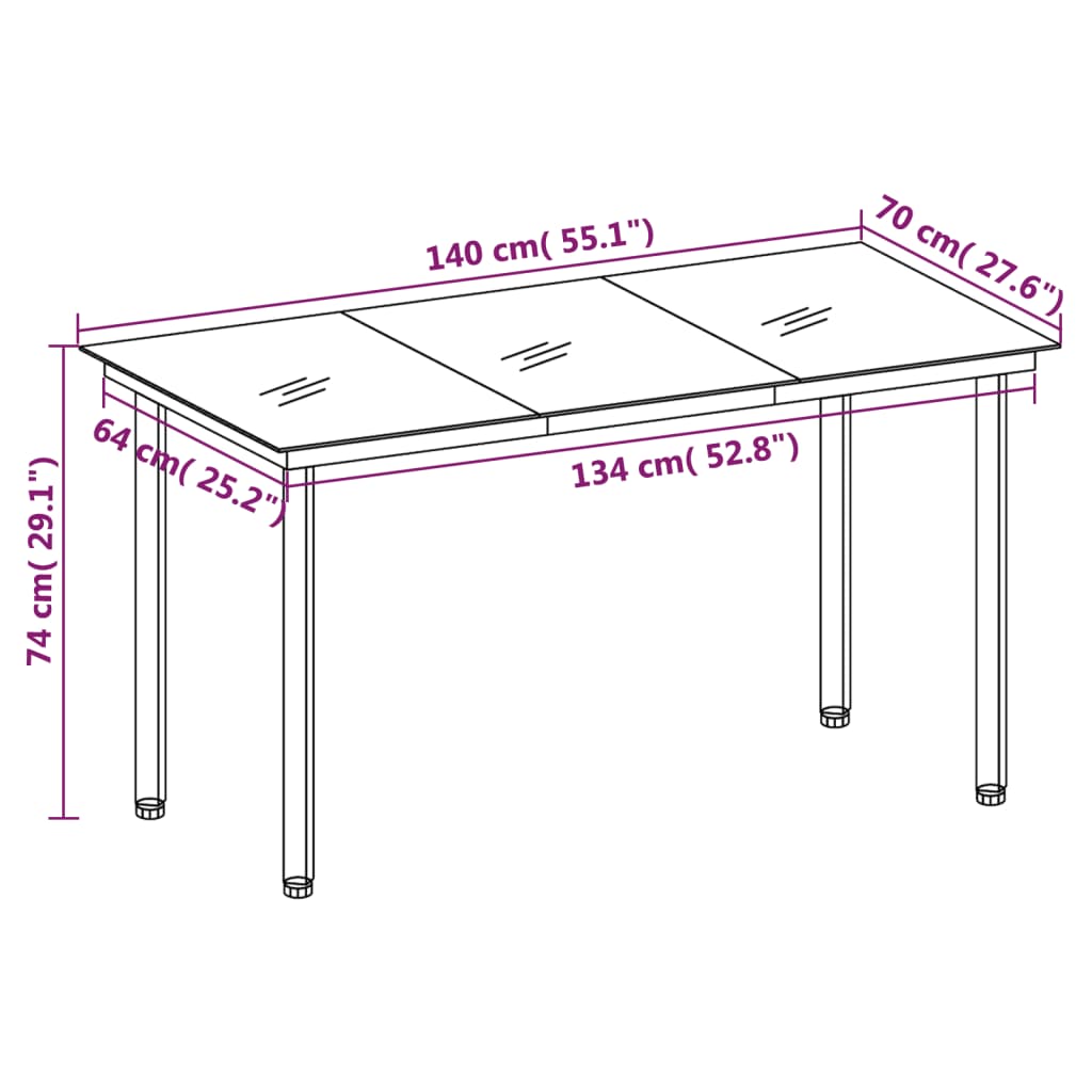 5 Piece Garden Dining Set Grey