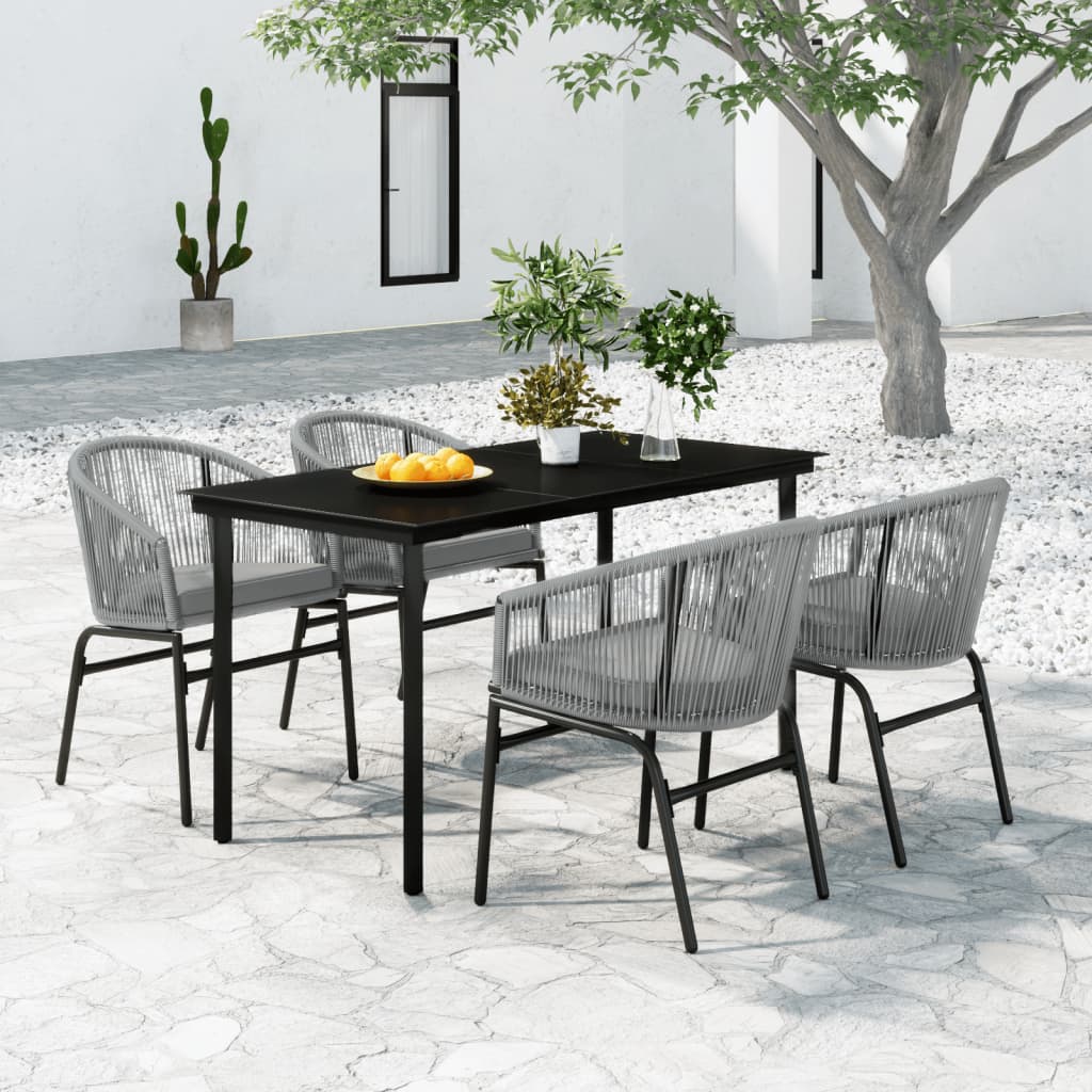 5 Piece Garden Dining Set Grey