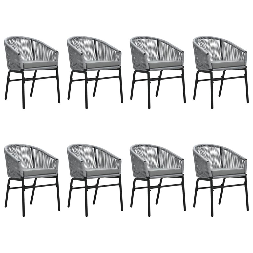 9 Piece Garden Dining Set Grey